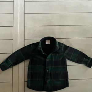 Boys watch plaid with collar flannel shirt